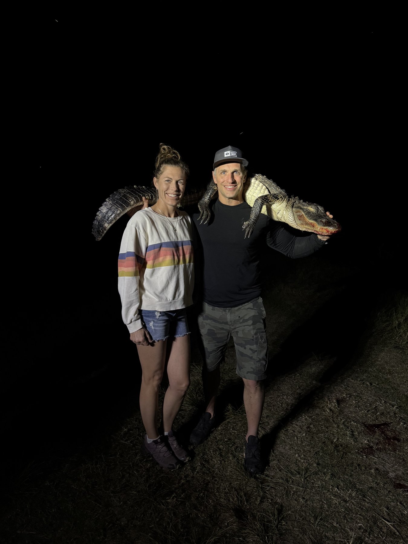 Couple with gator night hunt Wild Florida Hunts